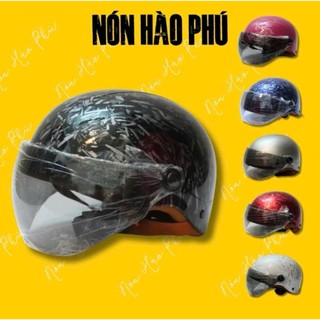 MŨ BẢO HIỂM KÍNH GẬP NHÚNG FILM FIBER CARBON CÓ KINHS LÓT NÂU XỊN, NÓN BẢO HIỂM NAM NỮ