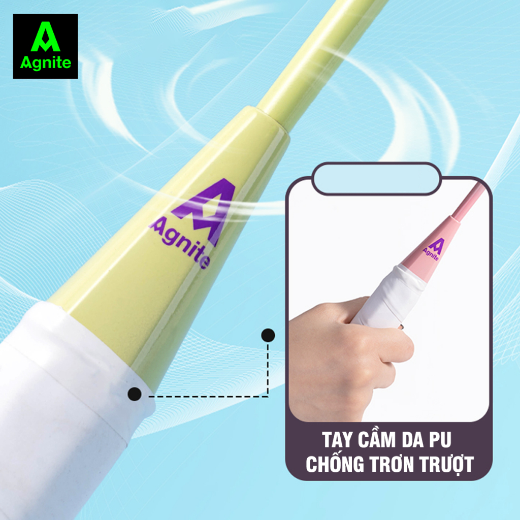 [TẶNG QUÀ] Bộ 2 Vợt Cầu Lông Chính Hãng AGNITE Căng Sẵn Màu Pastel Siêu Nhẹ Phù Hợp Mọi Lứa Tuổi