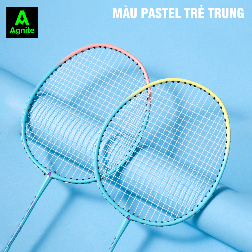[TẶNG QUÀ] Bộ 2 Vợt Cầu Lông Chính Hãng AGNITE Căng Sẵn Màu Pastel Siêu Nhẹ Phù Hợp Mọi Lứa Tuổi