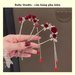 Trâm Cài Tóc Chữ U Đính Hoa Sang Trọng.