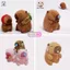 Capybara mini nhỏ Gấu Bông Capybara chảy nước mũi đeo balo rùa mũ dâu tây mini hàng cao cấp có tem mác