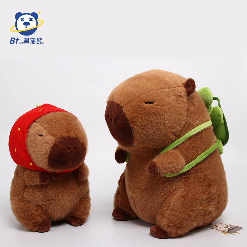 [ CAO CẤP ]Capybara mini nhỏ Gấu Bông Capybara chảy nước mũi đeo balo rùa mũ dâu tây mini hàng cao cấp có tem mác