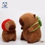 Capybara mini nhỏ Gấu Bông Capybara chảy nước mũi đeo balo rùa mũ dâu tây mini hàng cao cấp có tem mác