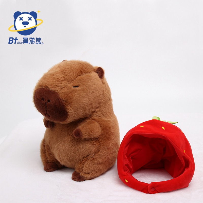 [ CAO CẤP ]Capybara mini nhỏ Gấu Bông Capybara chảy nước mũi đeo balo rùa mũ dâu tây mini hàng cao cấp có tem mác