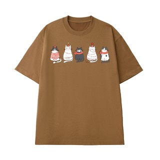 Áo Thun Mèo Giáng Sinh Dễ Thương, Áo Phông Unisex Christmas Vải Cotton 100 Thoáng Mát