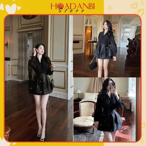Set váy áo cổ V mix váy form xoè dáng ngắn đính charm, set váy sang chảnh mix chân váy dáng chữ A