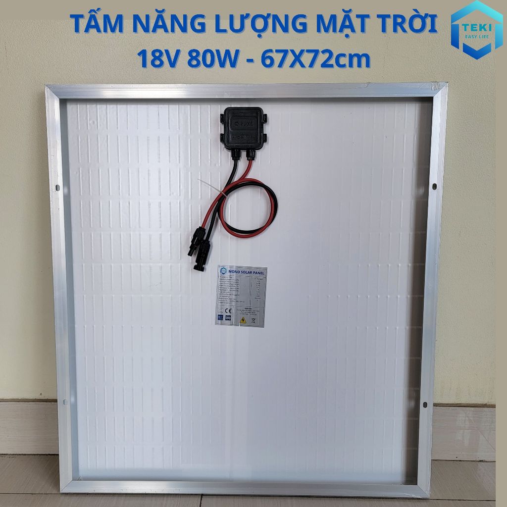 TẤM NĂNG LƯỢNG MẶT TRỜI MONO 18V 80W 67x72cm - TEKI