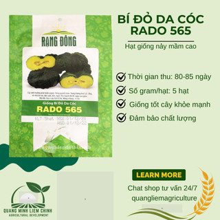 Hạt Giống Bí Đỏ Da Cóc RADO 565 (Gói 5 Hạt) Rạng Đông, Đặc Ruột, Dẻo Thơm, Trái Sai, Trồng Quanh Năm