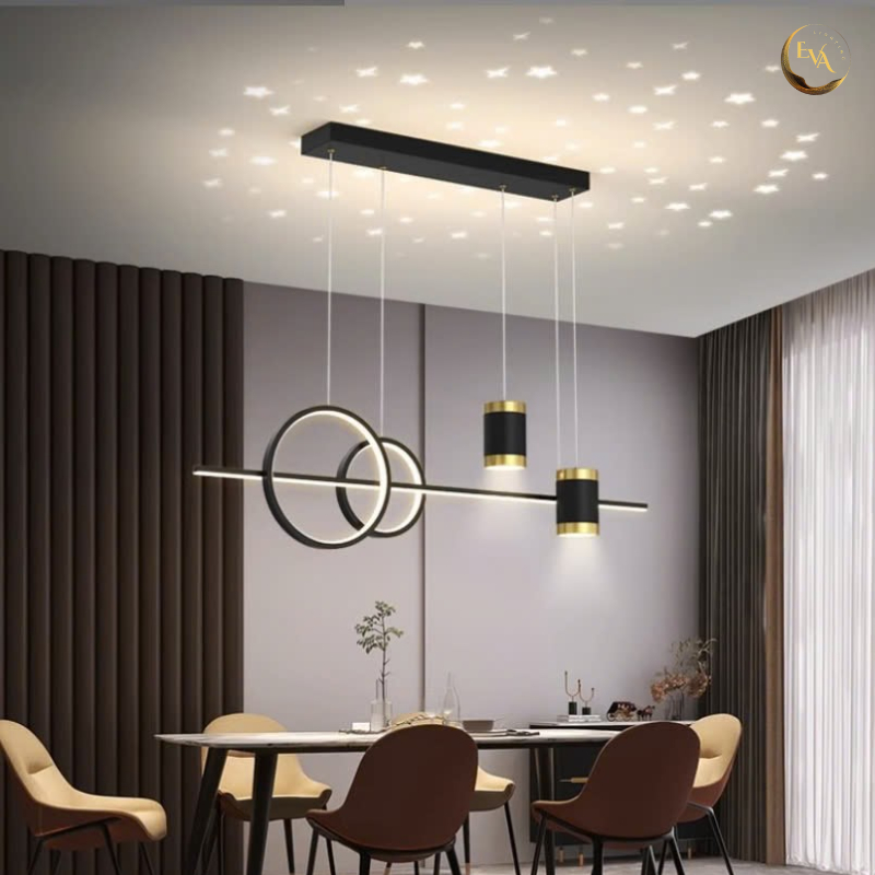 Đèn thả bàn ăn hiện đại EVA B003-GR LED 3 chế độ ánh sáng 60W*3C dài 1m bảo hành 12 tháng