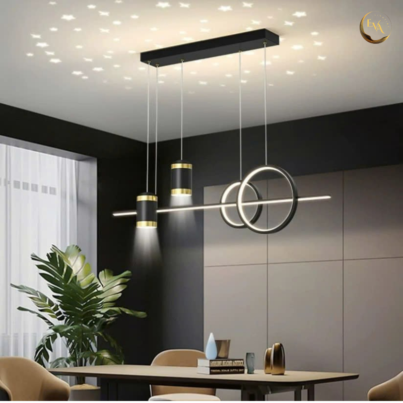 Đèn thả bàn ăn hiện đại EVA B003-GR LED 3 chế độ ánh sáng 60W*3C dài 1m bảo hành 12 tháng