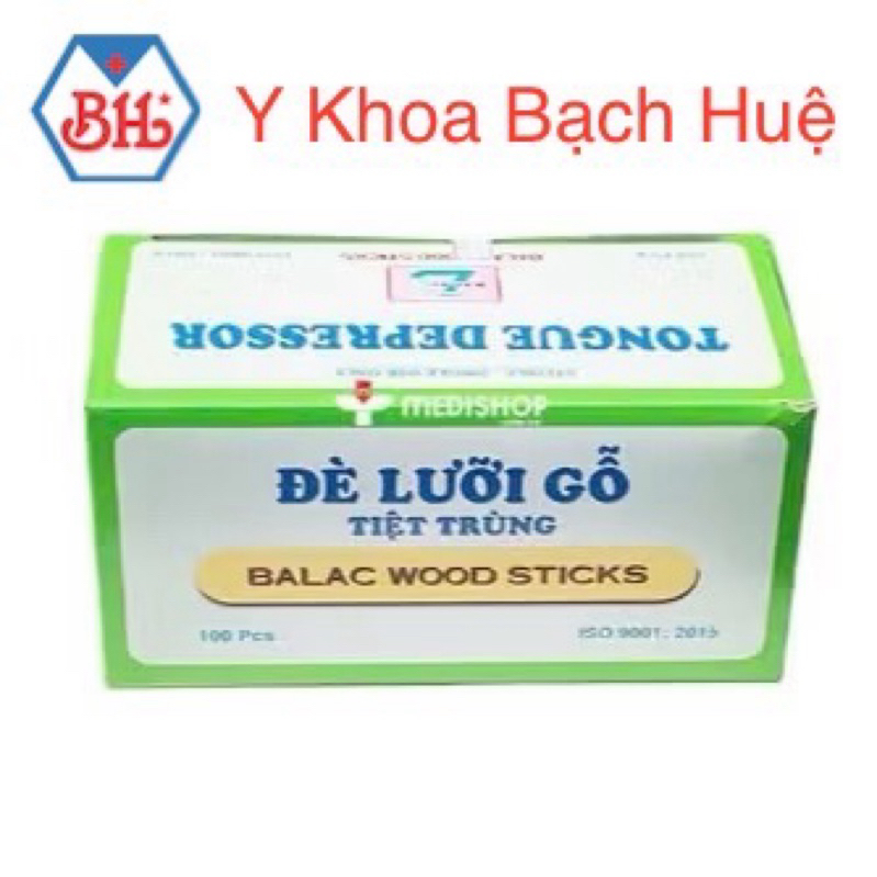 Que Đè Lưỡi Gỗ Tiệt Trùng. Hộp 100 cây( Lạc Việt)