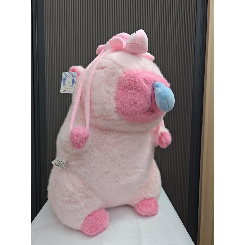 Capybara Hồng Chảy Nước Mũi Tặng Kèm Balo Rùa Gấu Bông Capybara Chảy Nước Mũi Hồng Capyabra Hồng Đeo Balo Rùa