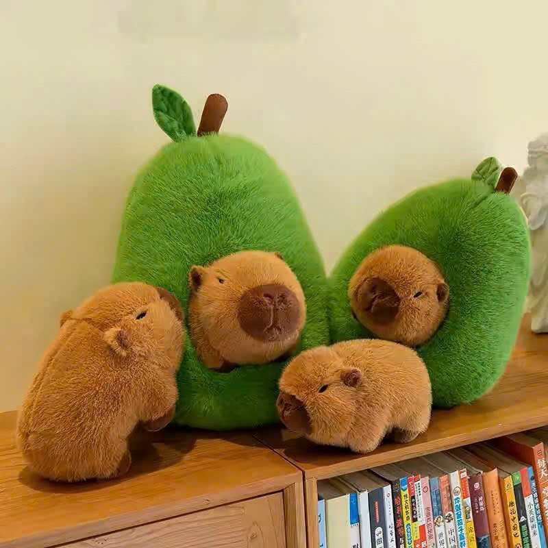 Gấu bông hình quả bơ capybara dễ thương, Thú nhồi bông capybara trong quả bơ thiết kế mới lạ làm quà tặng cho bé