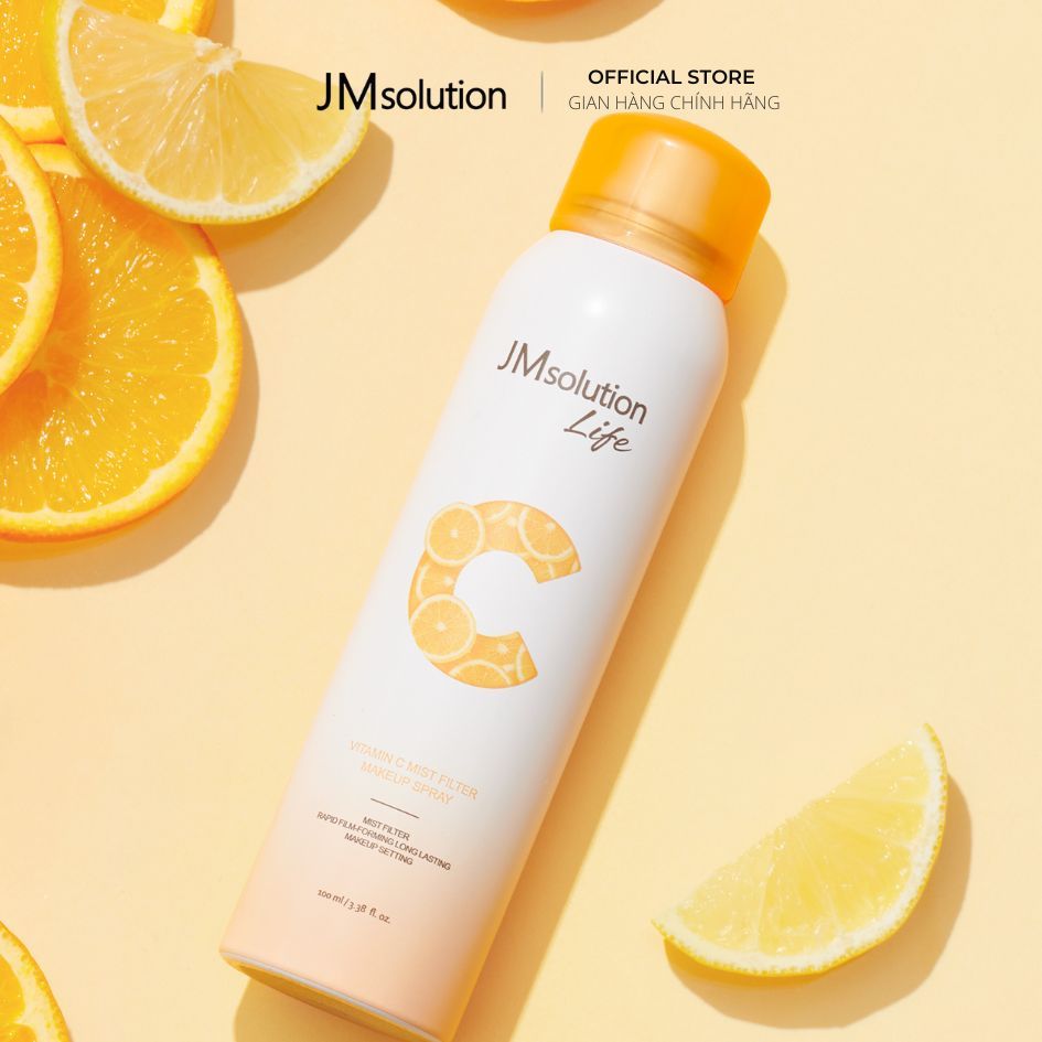 JMsolution Life Xịt Khóa Lớp Trang Điểm Dưỡng Ẩm Da Vitamin C Mist Filter Makeup Spray 100ml