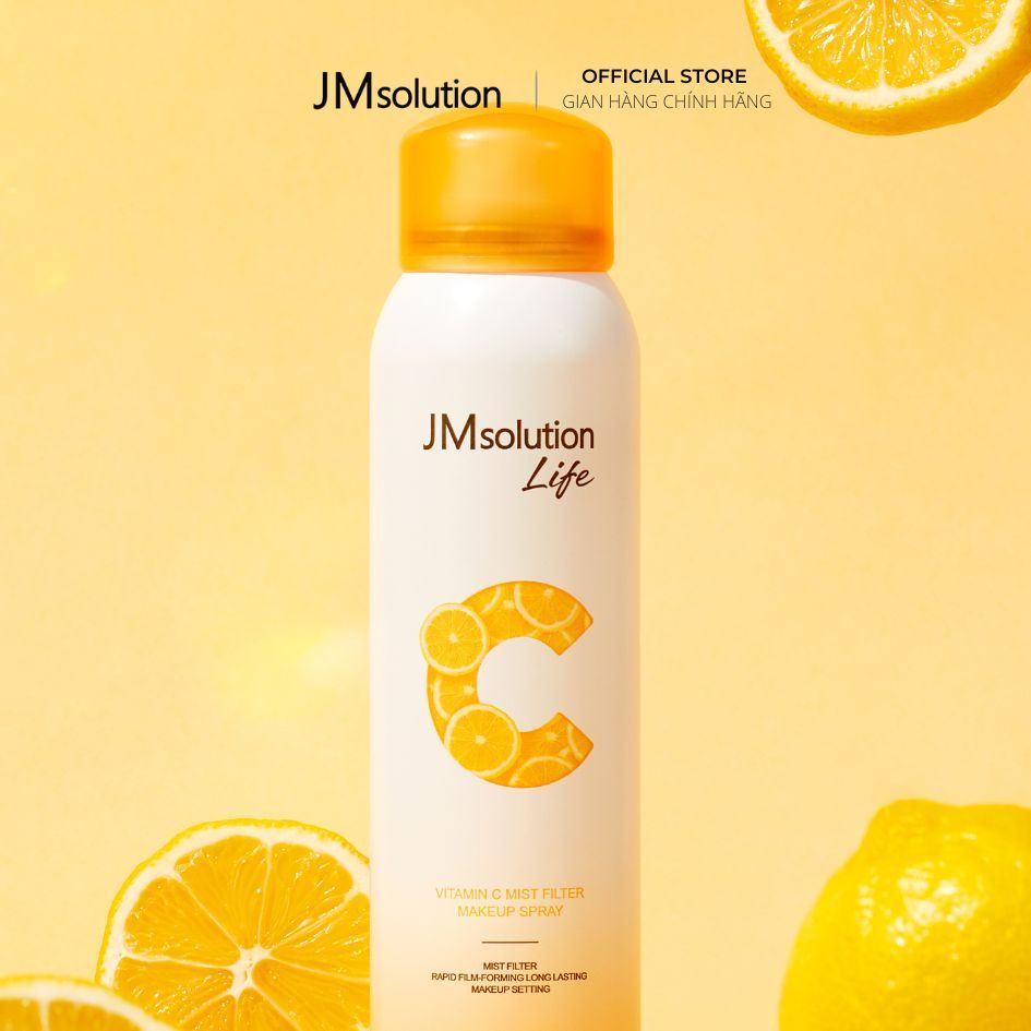 JMsolution Life Xịt Khóa Lớp Trang Điểm Dưỡng Ẩm Da Vitamin C Mist Filter Makeup Spray 100ml