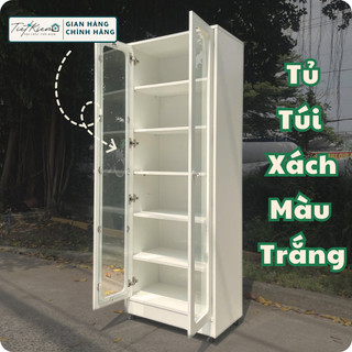 Tủ đựng túi sách, kệ decor đa năng màu trắngTUI899