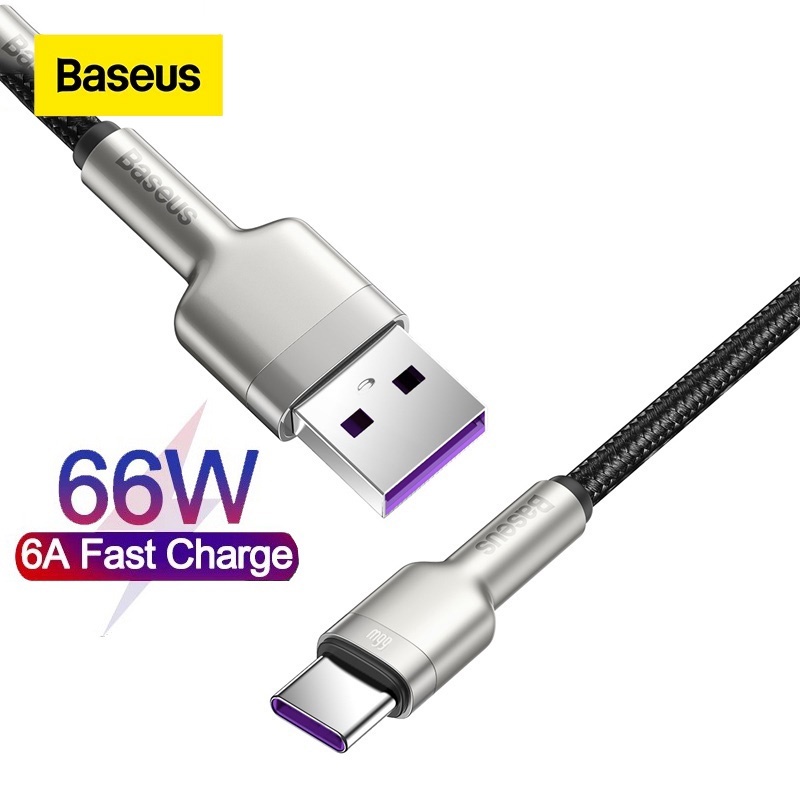 Dây cáp sạc & truyền dữ liệu Baseus Cafule 66W USB to Type-C kim loại cao cấp