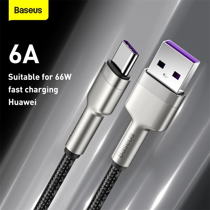 Dây cáp sạc & truyền dữ liệu Baseus Cafule 66W USB to Type-C kim loại cao cấp