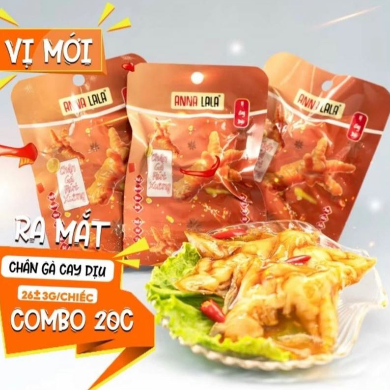 COMBO 20 Chân Gà Rút Xương Anna Lala Giá Sỉ, Thơm Ngon, Giai Giòn, Sần Sật, Ăn Vặt Food