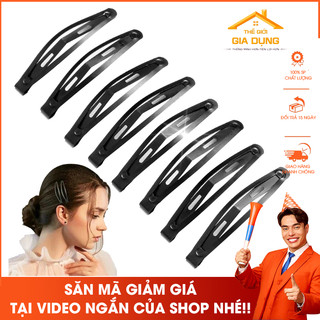Vỉ 12 chiếc ghim tách bật, kẹp mái đen, ghim tóc mái màu đen