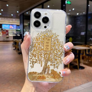 Ốp Lưng iPhone Tài Lộc Viền Thẳng Chống Sốc, Trong Suốt Bảo Vệ Camera iP 7/8/X/XS/11/12/13/14/15/16/17/Plus/Pro/Max/Air