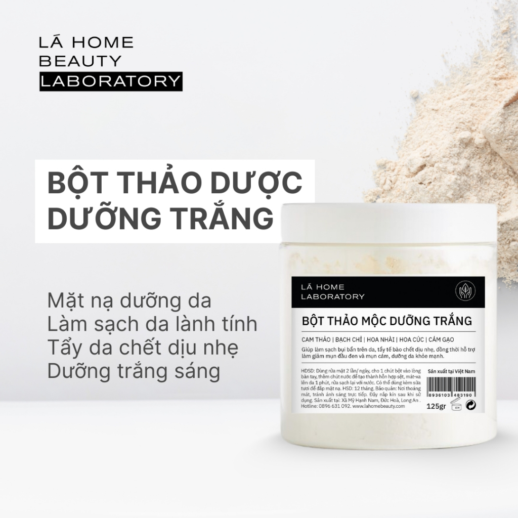 Bột Thảo Dược Dưỡng Trắng dùng rửa mặt, đắp mặt - Hàng cao cấp giá tại xưởng (hủ 125g)