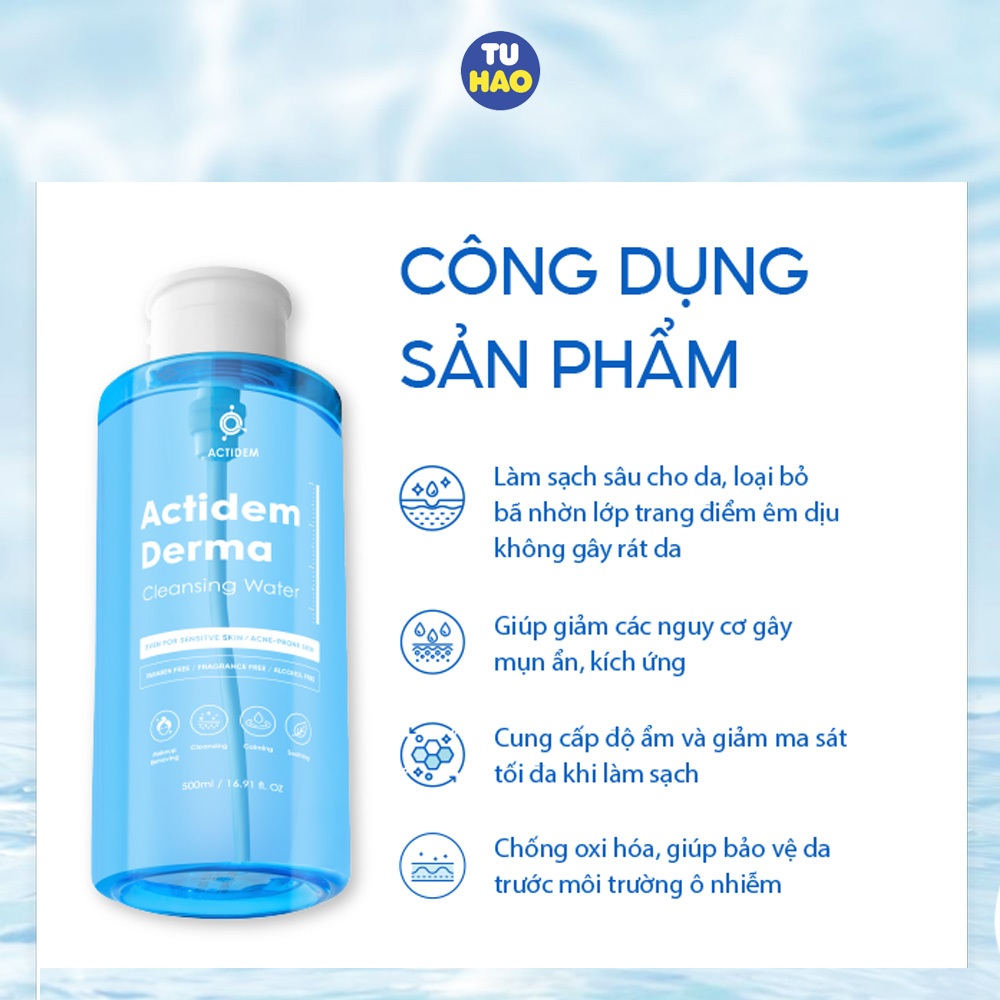 Ảnh Nước Tẩy Trang Actidem Derma Cleansing Water 500ml - Từ Hảo 3
