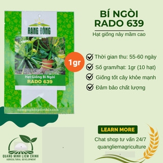 Hạt Giống Bí Ngòi Xanh RADO 639 (Gói 1gram~10 Hạt) Rạng Đông, Dễ Chăm Sóc, Trái Dài, Trồng Quanh Năm