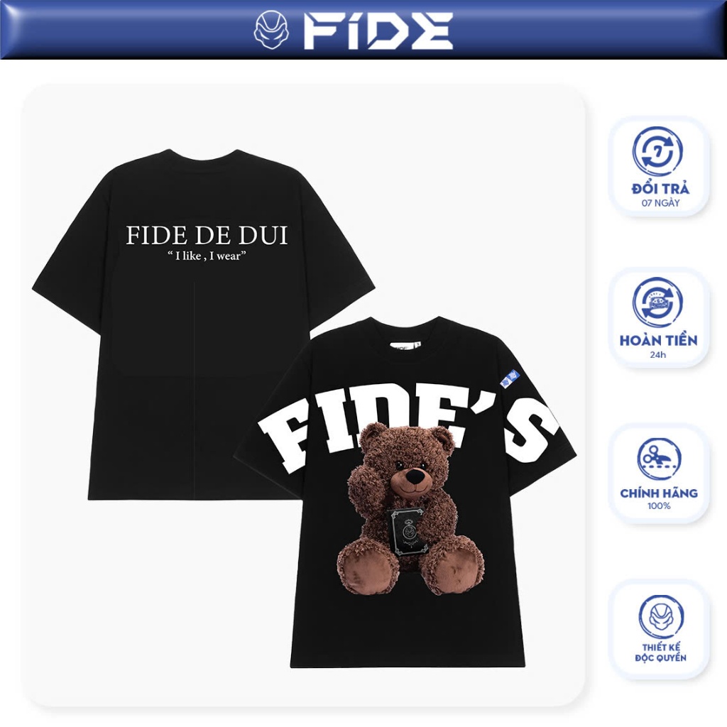 Ảnh Áo thun FIDE TEDDY phông unisex form rộng local brand nam nữ cổ tròn oversize - AT109 1