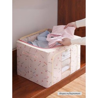 TỦ KHUNG THÉP,  (hàng loại 1) túi đựng quần áo chăn màn khung thép dày 3mm vải oxford cỡ lớn 66l, gấp gọn tiện lợi TD99
