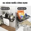Kệ Inox Gắn Tường Đa Năng Sơn Tĩnh Điện Chống Gỉ, Kệ Đựng Đồ Treo Giẻ Rửa Bát TULY