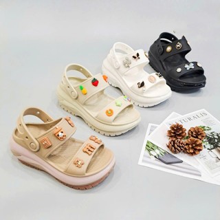 Xăng đan classic mega crush women đế bóng tặng kèm jibbitz sticker 3D, sandal cross crush mega nữ đế cao 7cm cao cấp