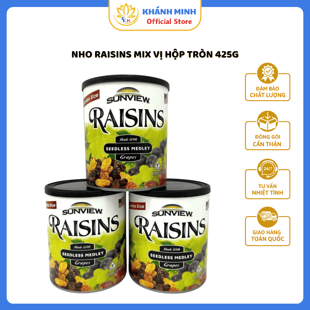 Nho khô mix vị Sunview Raisins Hộp Lon 425gram | Shopee Việt Nam
