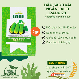 Hạt Giống Bầu Sao Trái Ngắn RADO 79 (Gói 10 Hạt) Rạng Đông, Nảy Mầm Tốt, Siêu Trái, Dễ Chăm Sóc