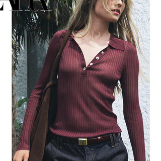 Áo Sơ mi Zara made in Morocco montergui dài tay gân dệt kim mỏng giản dị