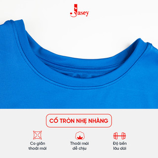 Bộ thể thao nam cotton JASEY, Áo phông nam, bộ thể thao cổ tròn không họa tiết mã 2104