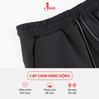 Quần dài nam  JASEY, quần thun nam  dáng suông dây rút màu đen cho nam dễ phối đồ mã 4411