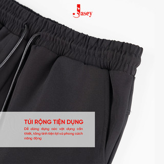 Quần dài nam  JASEY, quần thun nam  dáng suông dây rút màu đen cho nam dễ phối đồ mã 4411