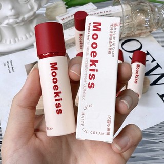 [MOOEKISS] Son Kem Bùn Mooekiss Nắp Đỏ, Nhung Mờ Mịn Môi, Không Lộ Vân Môi, Soft Matte Lip Creram 3g