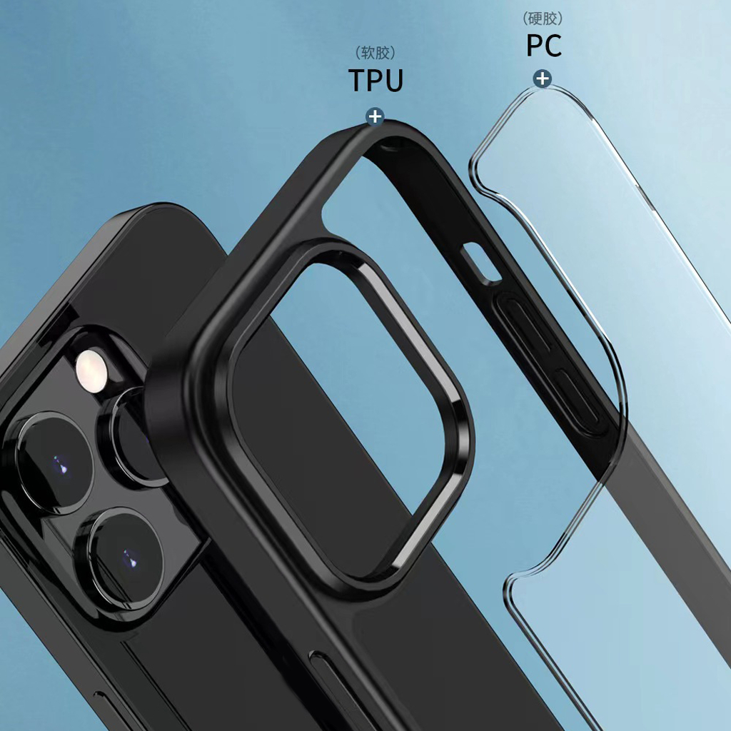 Ảnh Ốp Chính Hãng BIG - Likgus Lưng Trong Suốt Viền Màu Chống Sốc, Viền Camera Kim Loại Dành Cho IP 16 15 14 13 12 1