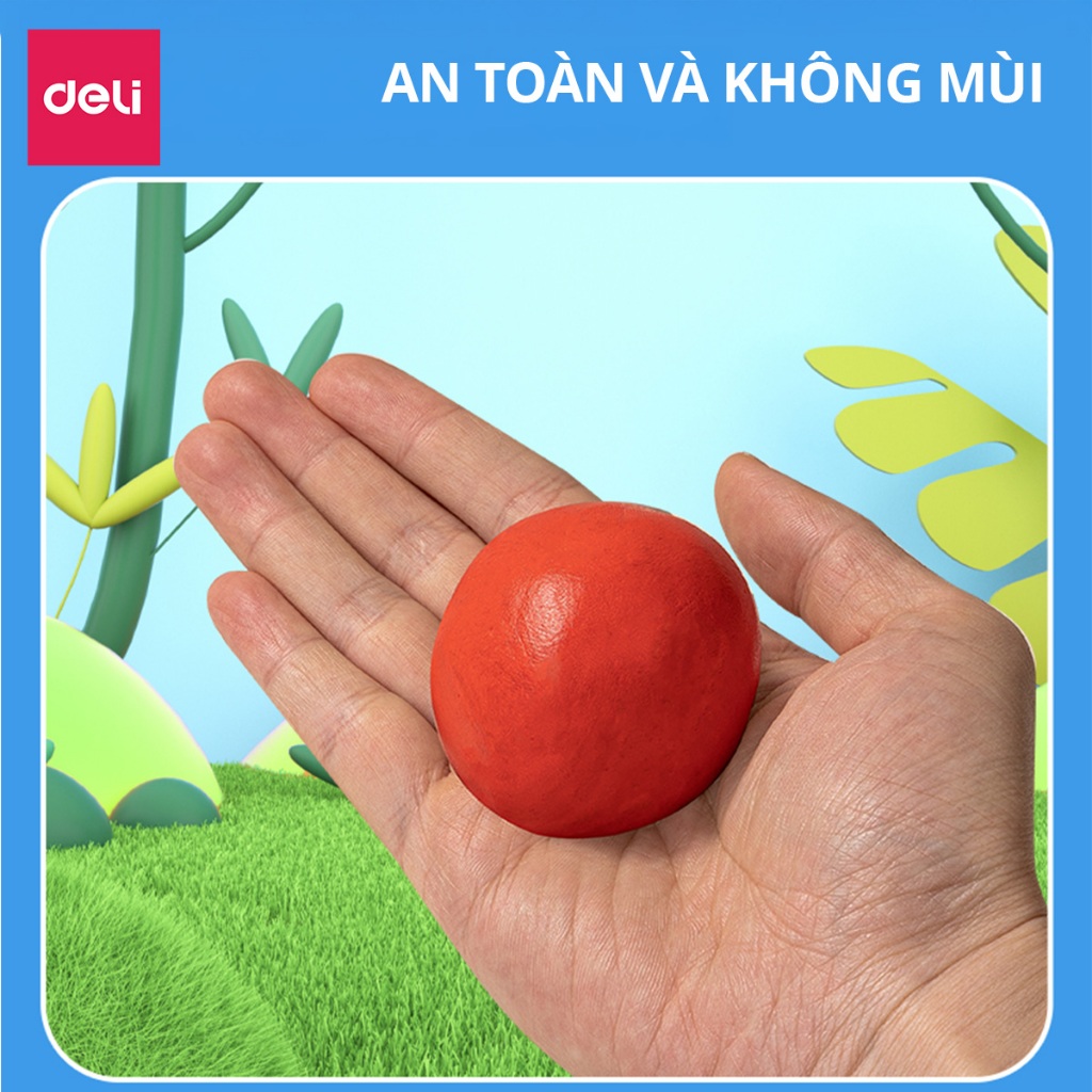 Đất Sét Tự Khô Deli Đất Sét Mỹ Thuật Túi 250/500gr Khô Sau 24H An Toàn Không Mùi Làm Khuôn Nặn Hình Mẫu Thỏa Sức SángTạo