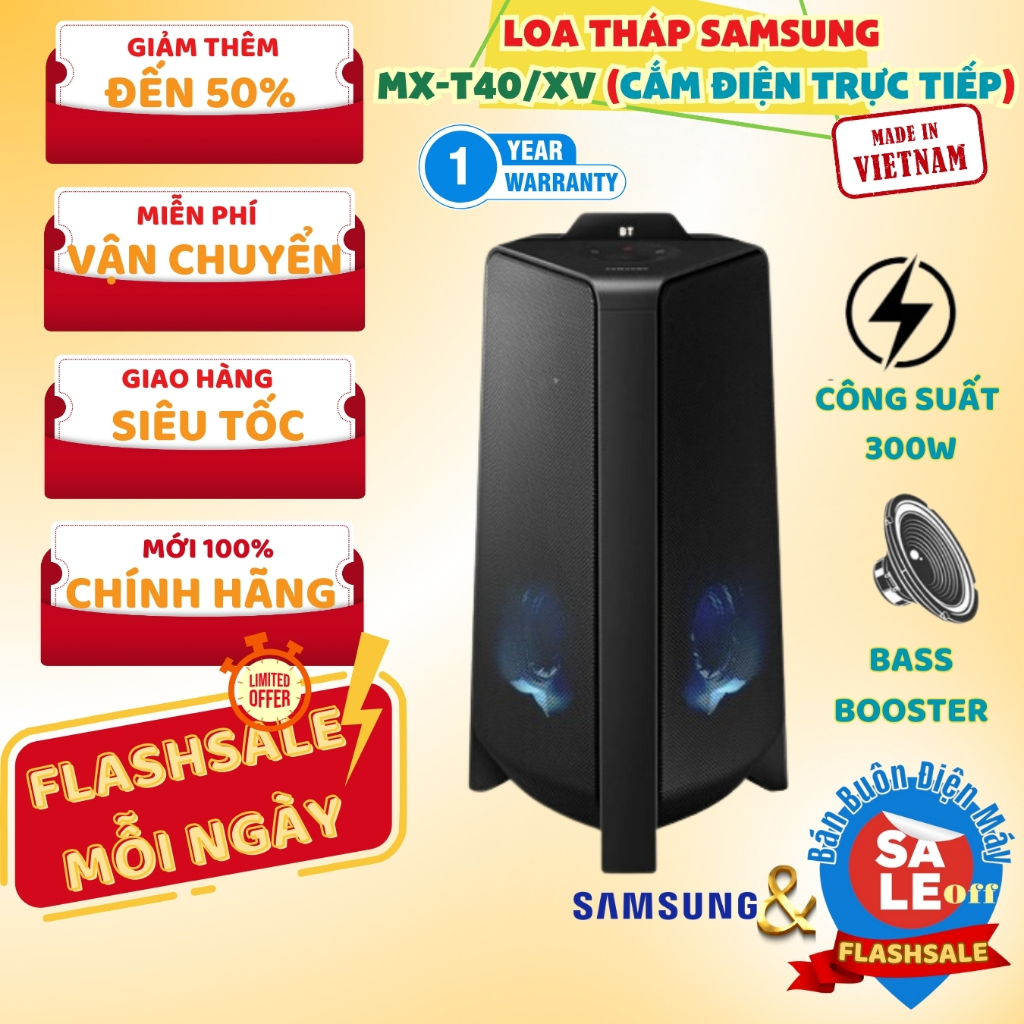 MX-T40/SV Loa tháp Samsung MX-T40/SV 300W (Chính Hãng) Bass Booster ...