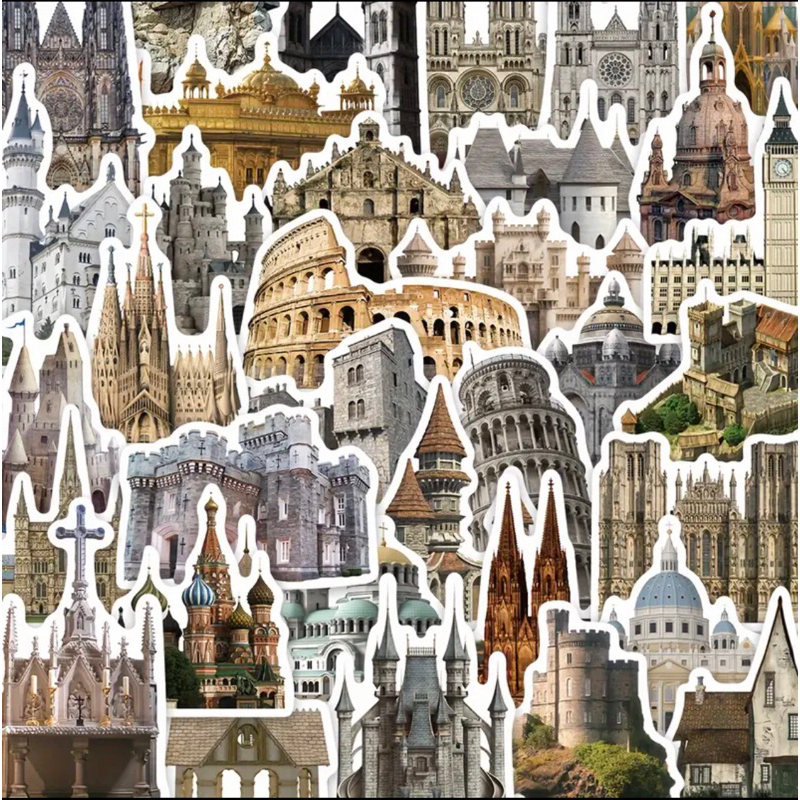 60 sticker các địa điểm du lịch cổ điển nổi tiếng trang tri  vali du lich mũ bảo hiểm chống nước tốt