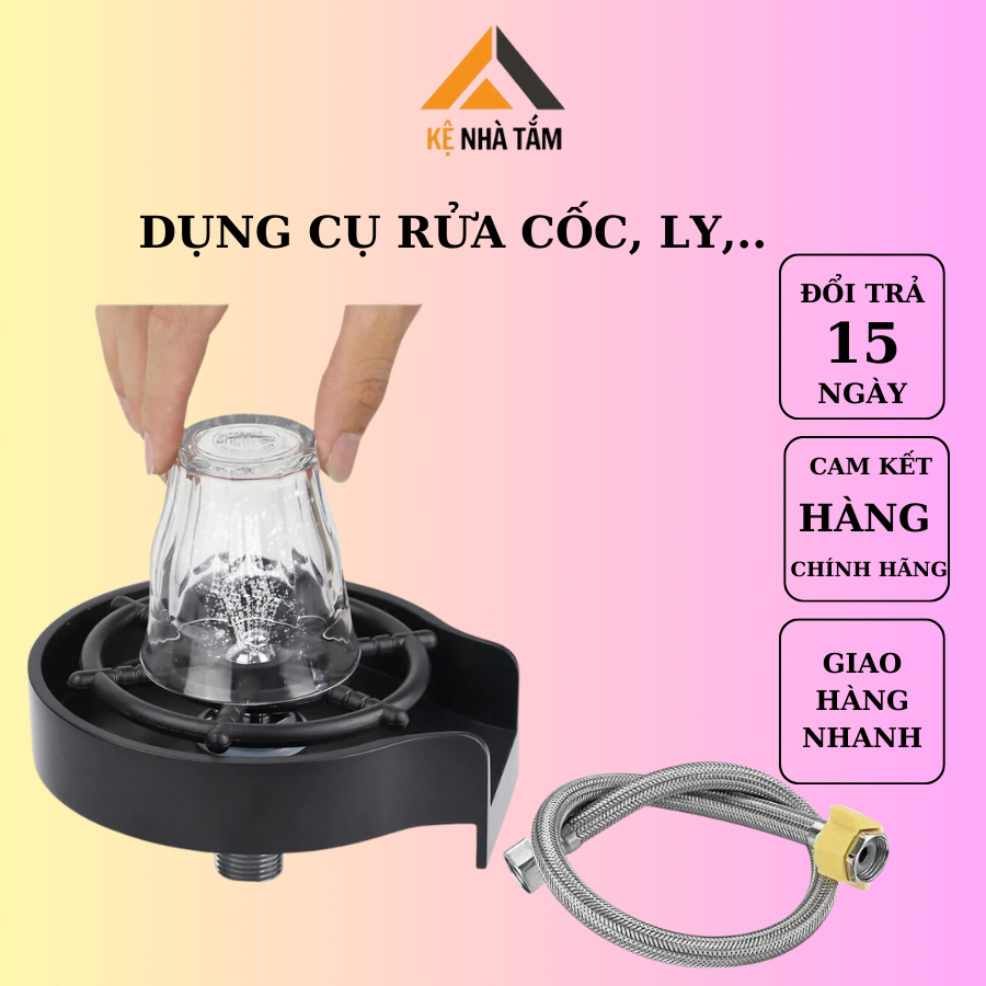 Máy rửa ly, rửa cốc tự động xịt rửa chai lọ bằng inox, tia nước mạnh dễ ...