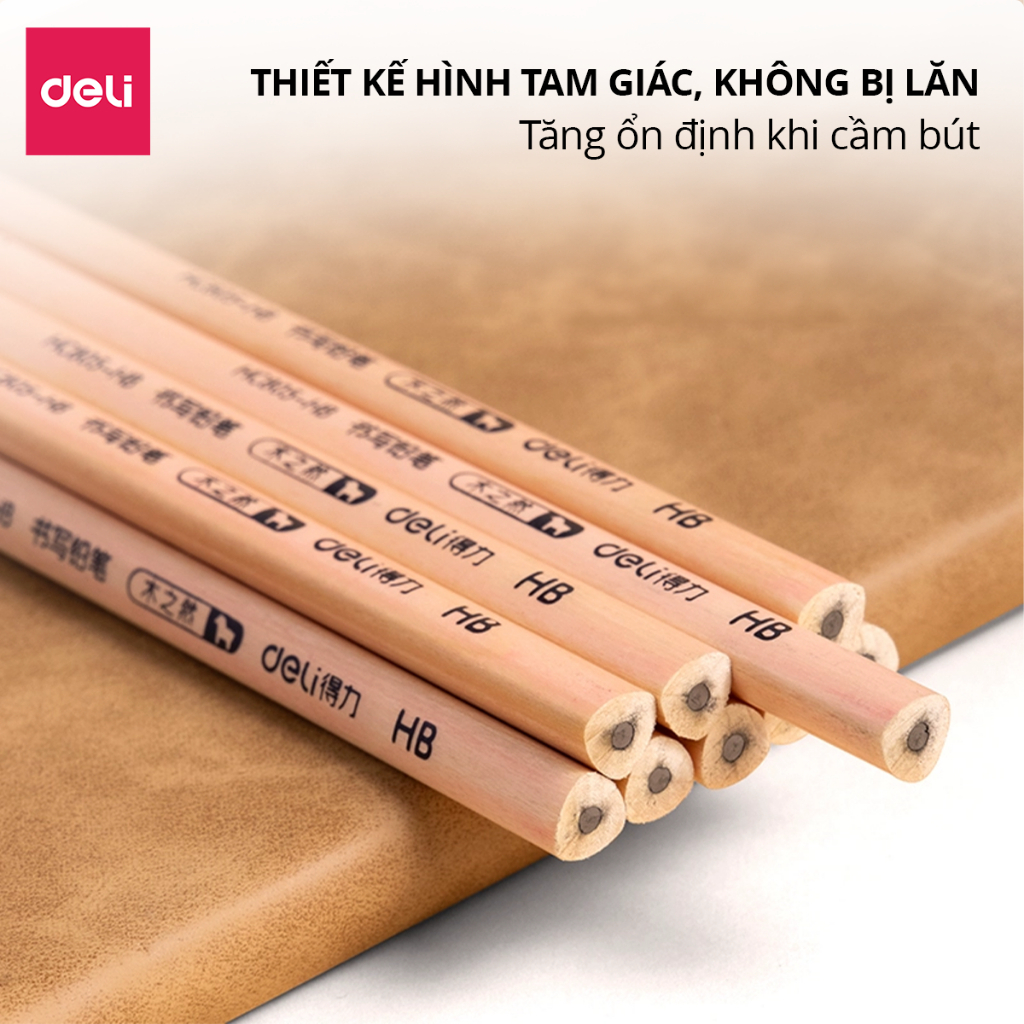 [Hộp 50] Bút Chì Gỗ 2B/HB Deli Than Mềm Đậm Cao Cấp Thích Hợp Cho Học Sinh, Văn Phòng Ghi Chép Tập Viết