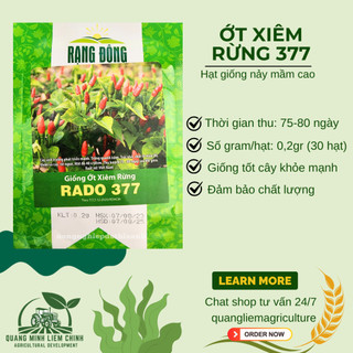 Hạt Giống Ớt Xiêm Rừng RADO 377 (Gói 0,2gram~30 Hạt) Rạng Đông, Siêu Cay, Trái Sai Sinh Trưởng Khỏe
