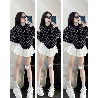 Áo khoác cadigan len túi giả ngang ngực áo len thu đông dài tay, stlye Ulzzang y2k mã 752