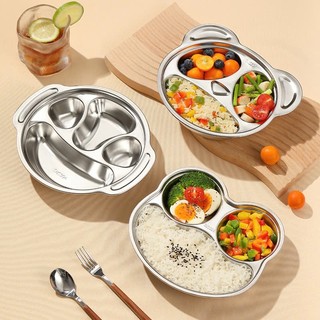 Khay Ăn Dăm Hoạt Hình Cho Bé Inox 304 Giữ Nhiệt, Khay Inox