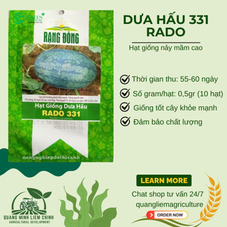 Hạt Giống Dưa Hấu RADO 331 (Gói 10 Hạt) Rạng Đông, Trái To, Dài, Ruột Đỏ, Ngọt, Sinh Trưởng Tốt
