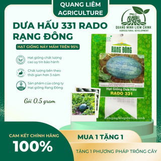 Hạt Giống Dưa Hấu RADO 331 (Gói 10 Hạt) Rạng Đông, Trái To, Dài, Ruột Đỏ, Ngọt, Sinh Trưởng Tốt